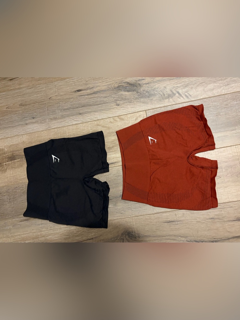 Gymshark Seamless Athletic Shorts - Black & Rust
